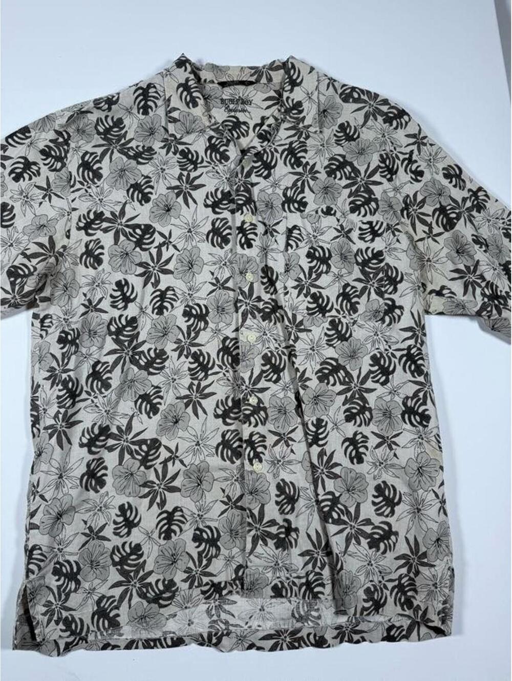 Bugle Boy Classic Linen Cotton Floral Shirt Large